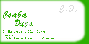 csaba duzs business card