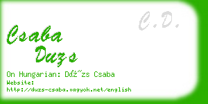 csaba duzs business card